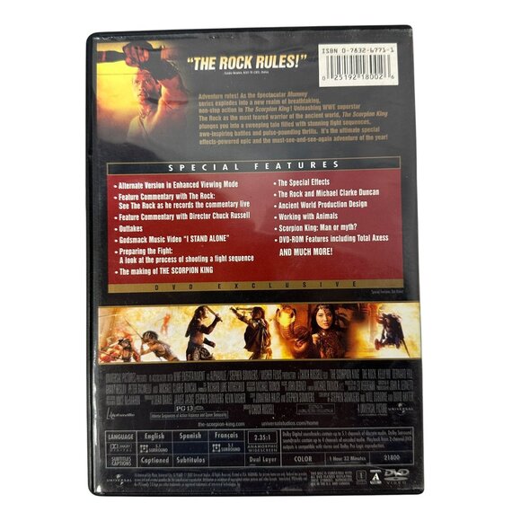 The Scorpion King 2002 PG13 Dwayne Johnson Universal DVD Collectors Edition - Picture 2 of 6